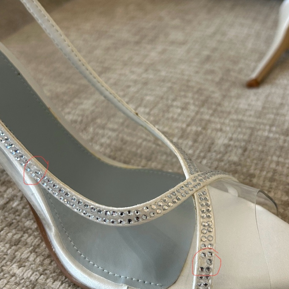 Nine West Parise 3 White/Clear Pointed Toe Stiletto Heels-Size 9 NWOT - Picture 8 of 10